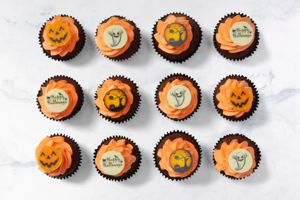 Bestel een Halloween cupcakes (12 stuks)