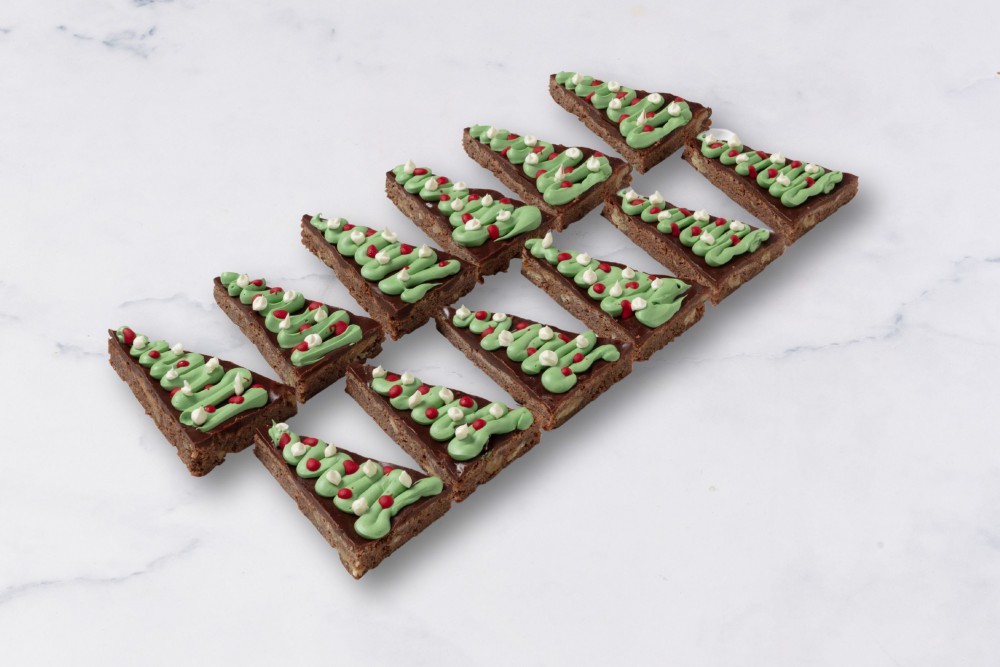Bestel een Kerstboom brownies (12 stuks)